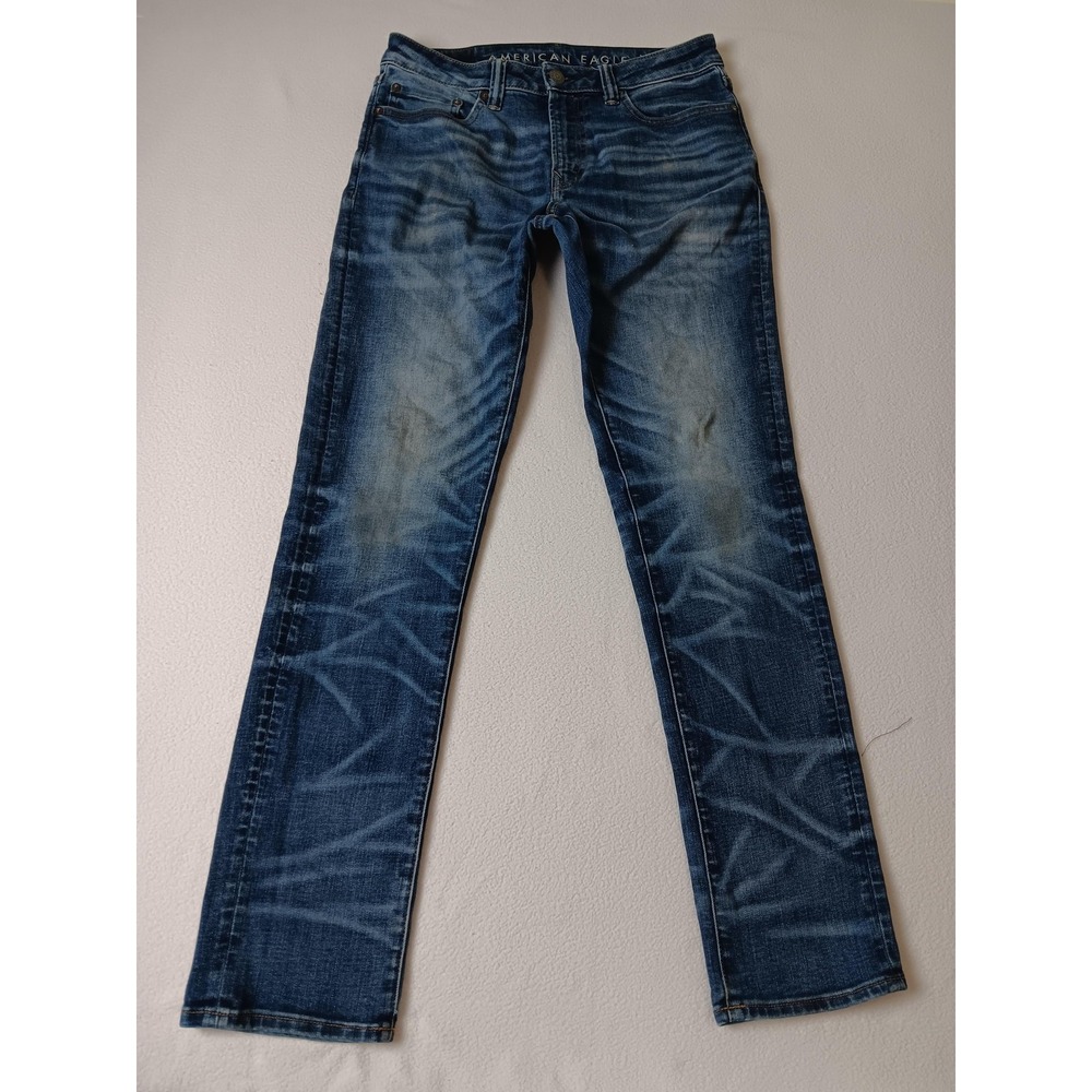 American Eagle Outfitters Jeans Mens 32x34 Slim Skinny Blue Next Level Airflex